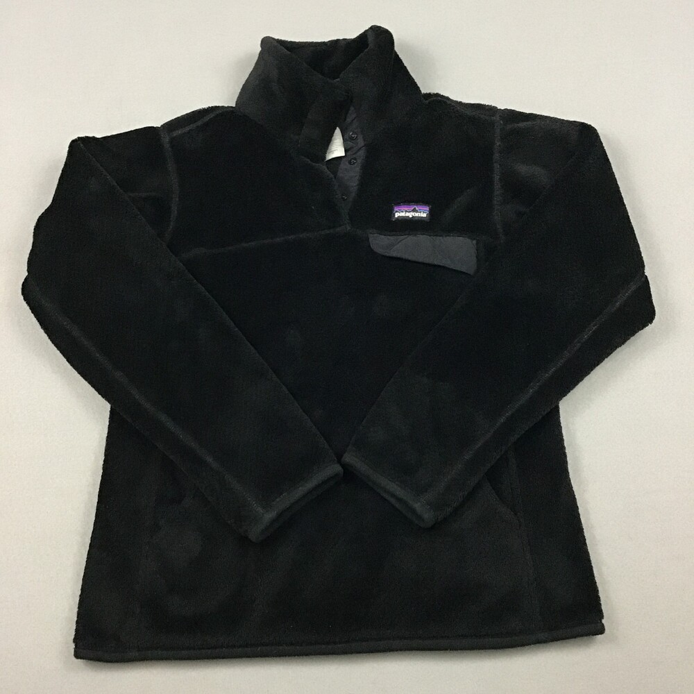 Patagonia Jacket Women Extra Small Black Solid Snap-T Fleece Hiking Outdoor XS